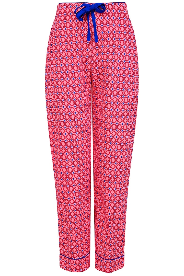 Pink geometric pattern nightsuit set available only at Pernia's Pop Up Shop.