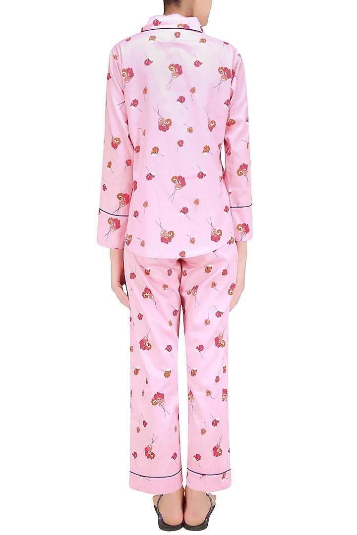Pink and orange floral printed nightsuit set available only at Pernia's Pop Up Shop.