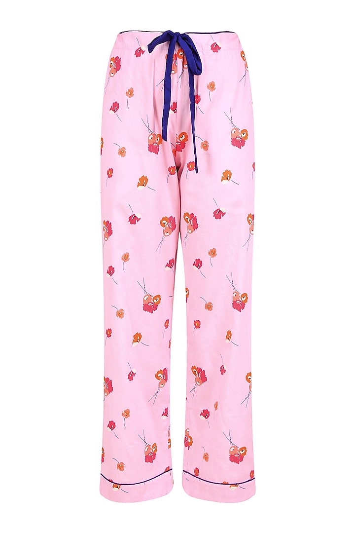 Pink and orange floral printed nightsuit set available only at Pernia's Pop Up Shop.