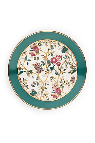 Pine Green Fine Bone China & Gold Tea Plate (Set of 4) by Perenne Design