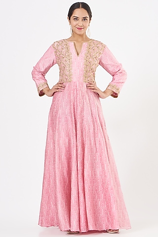 Blush Pink Printed Dress by Peenacolada