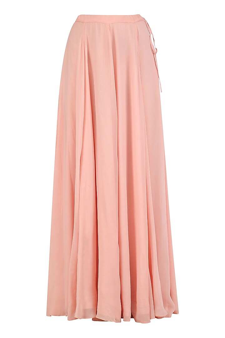 Peach off shoulder cutwork kurta and sharara set available only at Pernia's Pop Up Shop.
