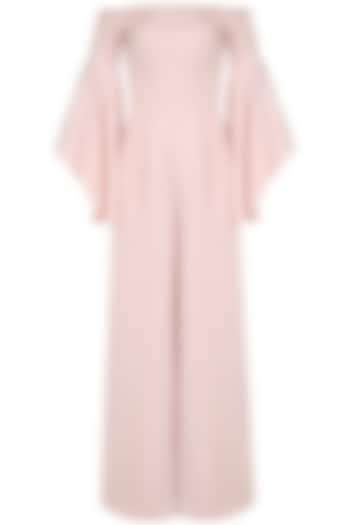 Soft Pink Off Shoulder Bell Sleeves Jumpsuit by Pooja Peshoria
