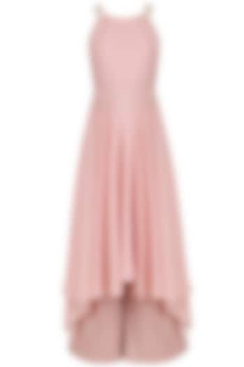 Old Rose pink asymmetrical kurta and embroidered palazzo set available only at Pernia's Pop Up Shop.
