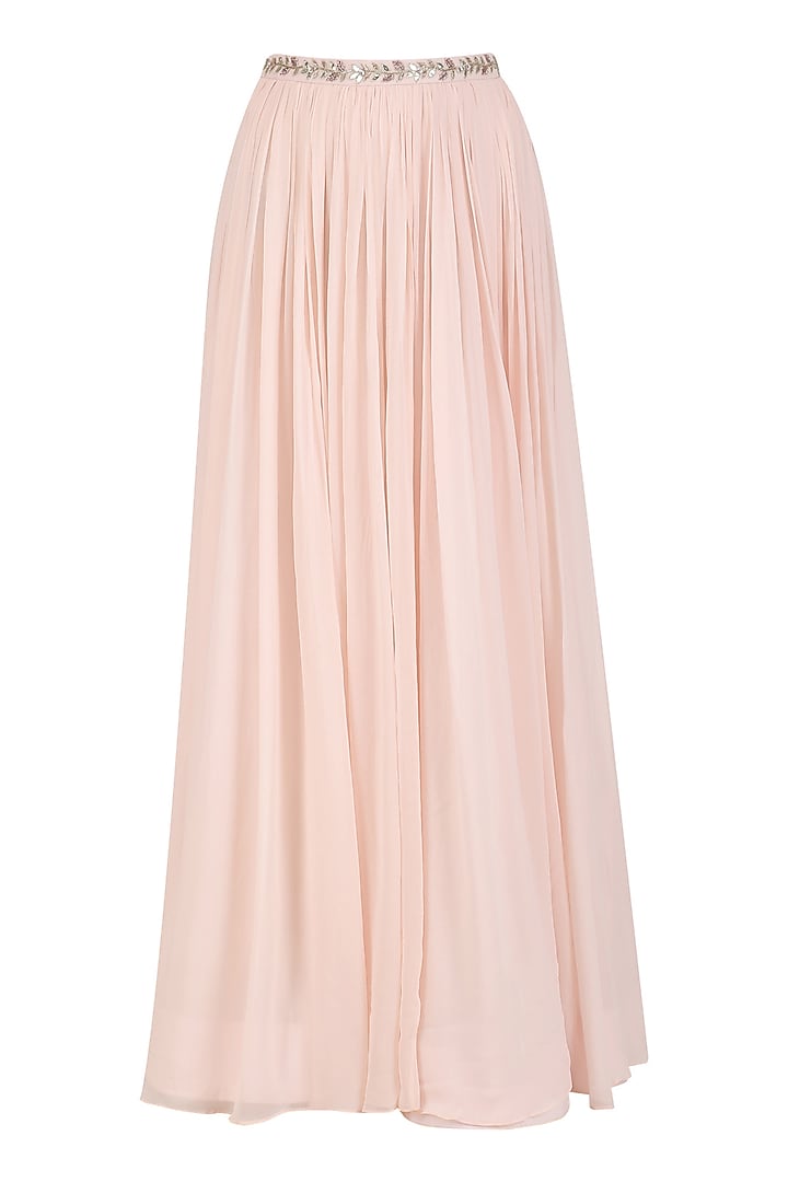 Pink cape sleeves crop top and skirt set available only at Pernia's Pop Up Shop.