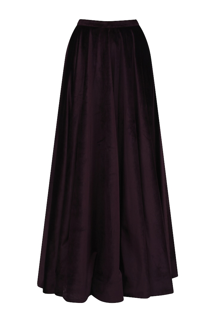 Deep purple embroidered peplum jacket with sharara set only at Pernia's Pop Up Shop.
