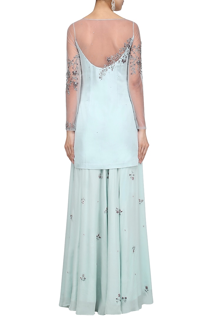 Sterling silver crystal embellished sharara set only at Pernia's Pop Up Shop.