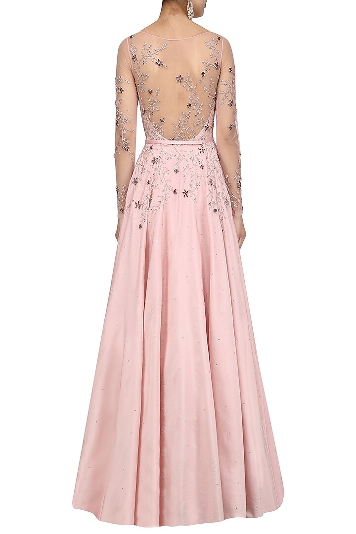 Soft pink crystal and bead embellished gown only at Pernia's Pop Up Shop.
