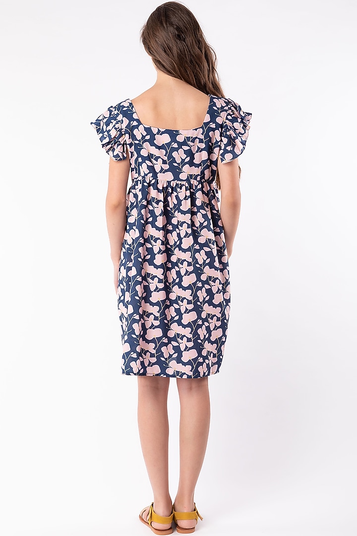 Cobalt Blue Summer Dress With Ruffled Sleeves by Platform 9 at Pernia's Pop Up Shop