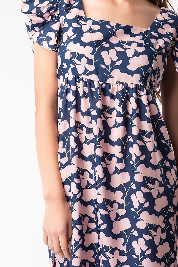Cobalt Blue Summer Dress With Ruffled Sleeves by Platform 9 at Pernia's Pop Up Shop
