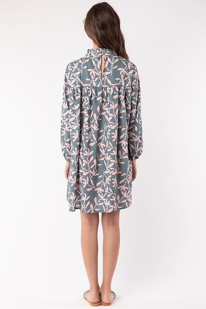 Olive Green Chinese Collared Summer Dress by Platform 9 at Pernia's Pop Up Shop