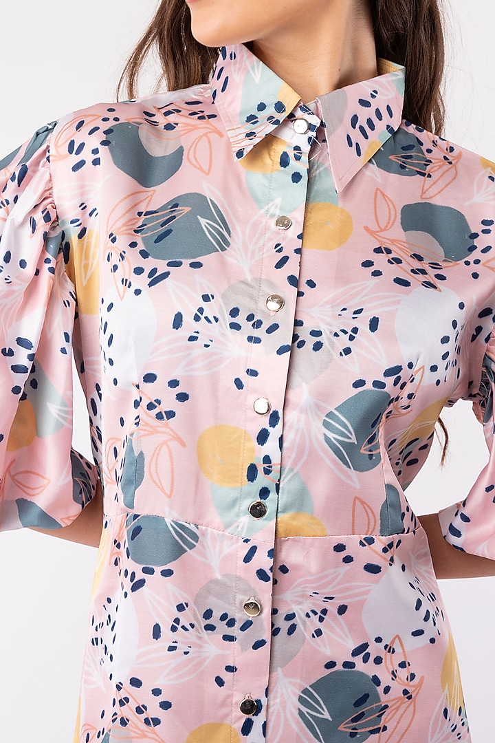 Blush Pink Collared Summer Shirt Dress by Platform 9 at Pernia's Pop Up Shop