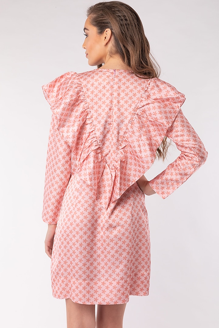 Peach V-Ruffled Yoke Summer Dress by Platform 9 at Pernia's Pop Up Shop