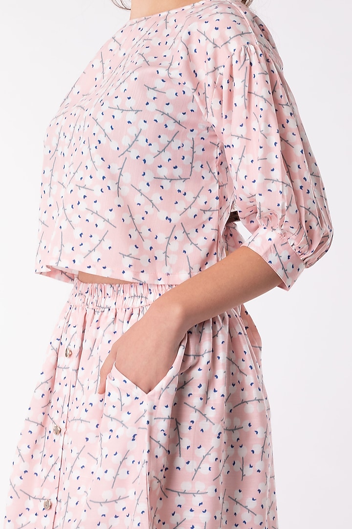 Blush Pink Cotton Polyester Skirt Set by Platform 9 at Pernia's Pop Up Shop