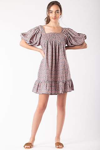 Olive Green Smocked Tiered Dress by Platform 9