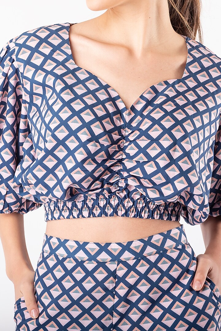 Cobalt Blue Cotton Polyester Pant Set by Platform 9 at Pernia's Pop Up Shop