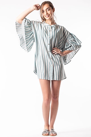 Mint Green Tunic With Frilled Sleeves by Platform 9