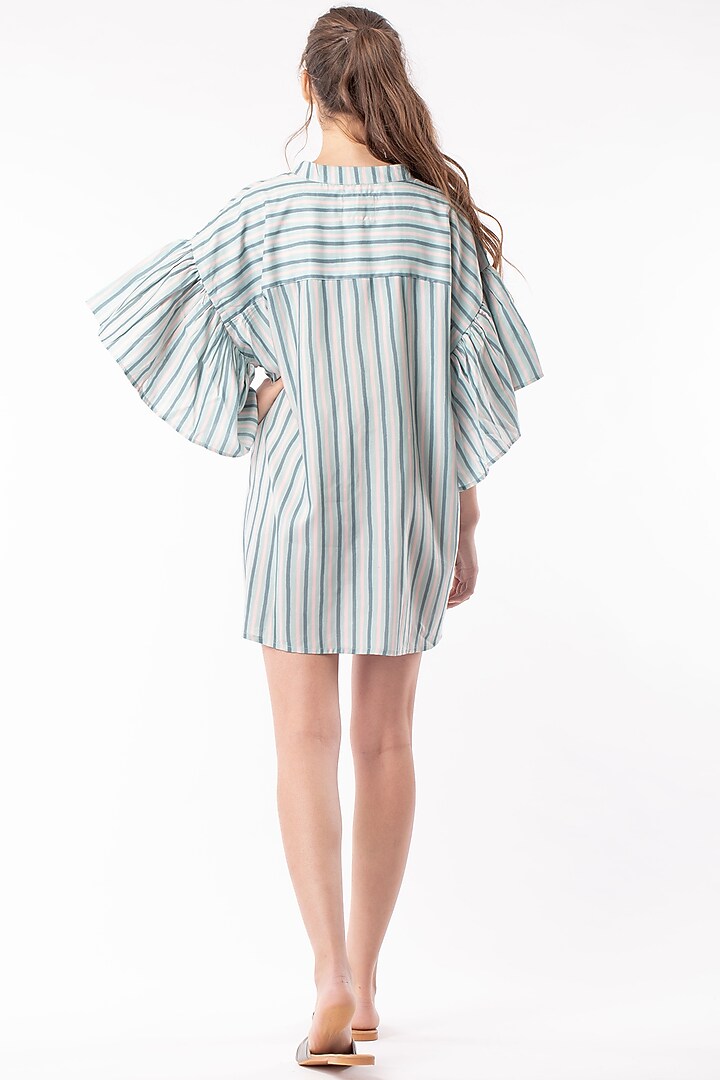 Mint Green Tunic With Frilled Sleeves by Platform 9 at Pernia's Pop Up Shop