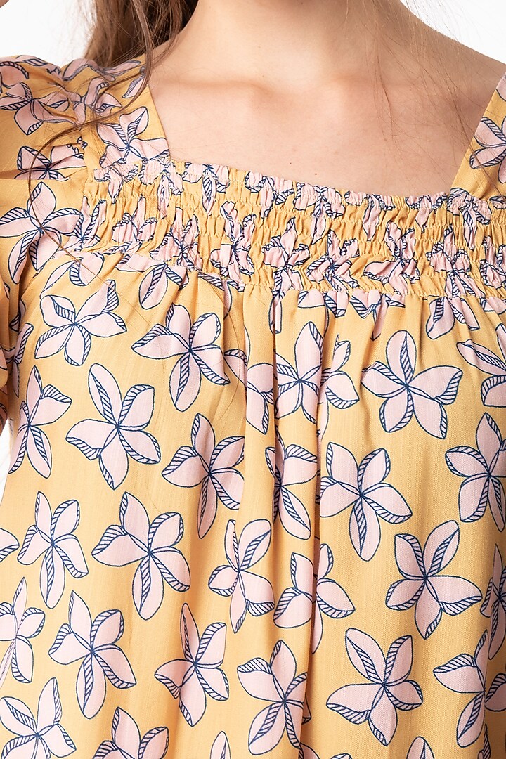 Yellow Smocked Midi Summer Dress by Platform 9 at Pernia's Pop Up Shop