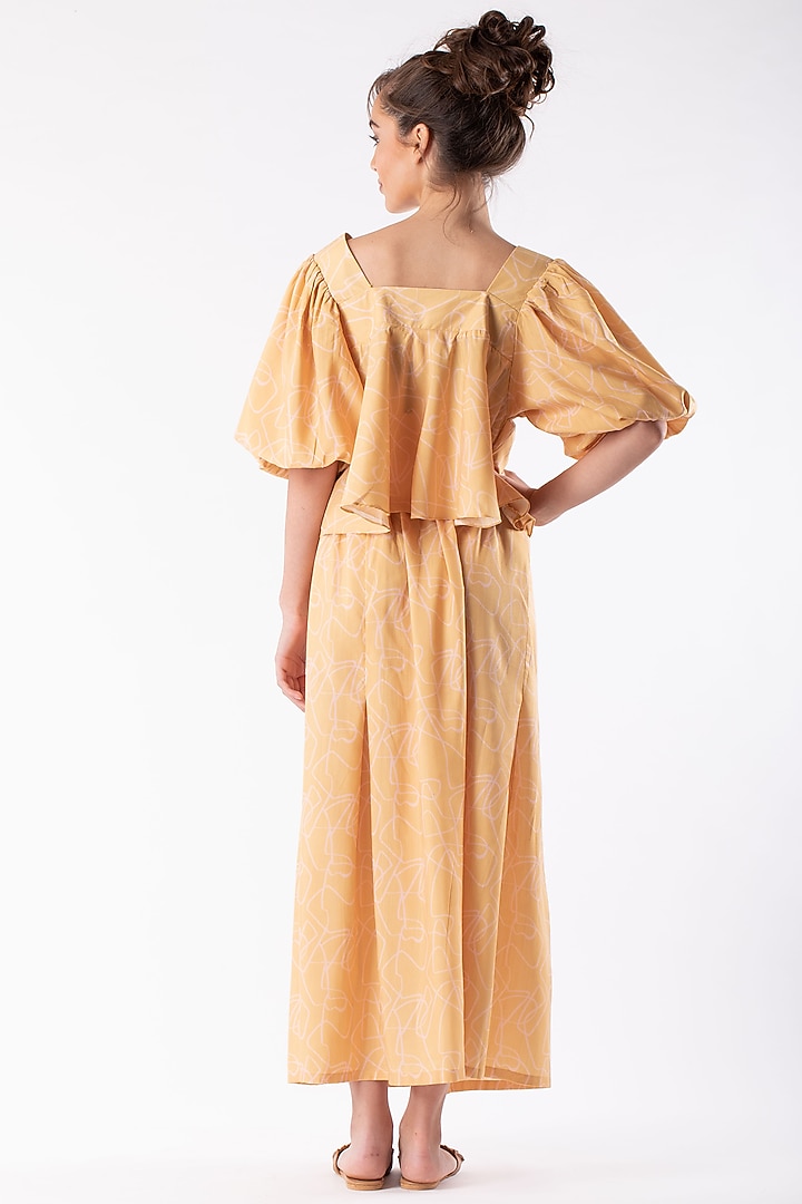 Yellow Cotton Polyester Skirt Set by Platform 9 at Pernia's Pop Up Shop