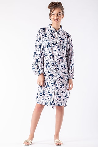 White Oversized Collared Tunic by Platform 9