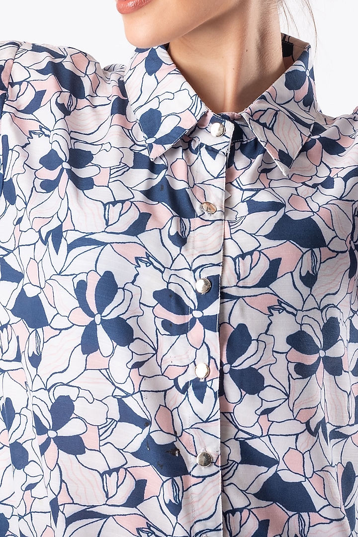 White Oversized Collared Tunic by Platform 9 at Pernia's Pop Up Shop
