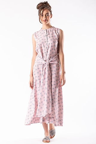 Blush Pink Dress With Belt Tie-Up by Platform 9
