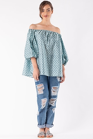 Olive Green Smocked Top by Platform 9