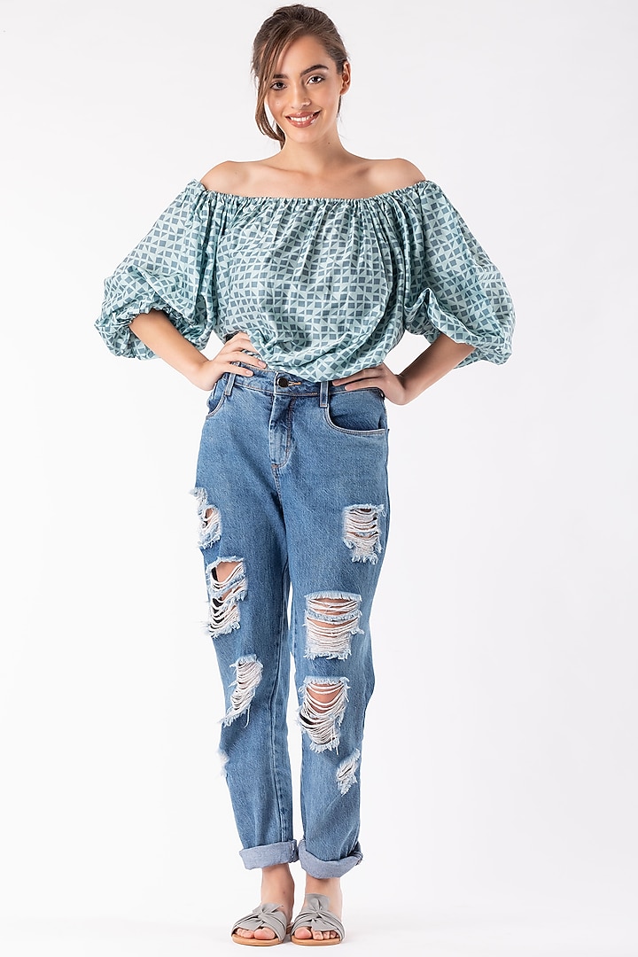 Olive Green Smocked Top by Platform 9 at Pernia's Pop Up Shop
