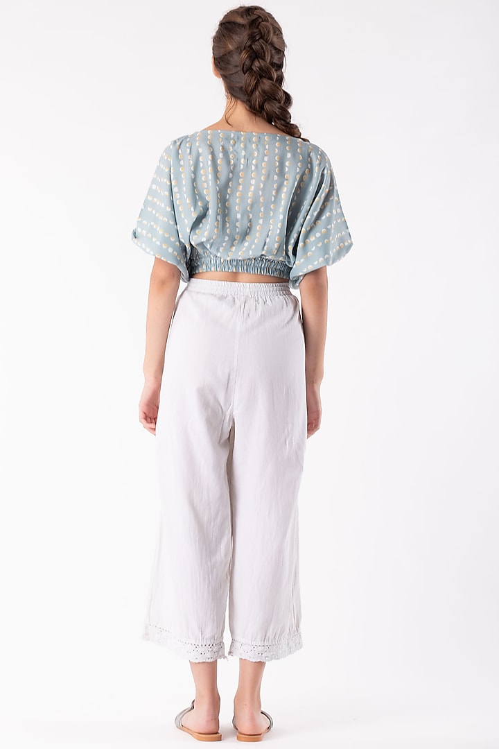 Mint Green Hem Elastic Crop Top by Platform 9 at Pernia's Pop Up Shop