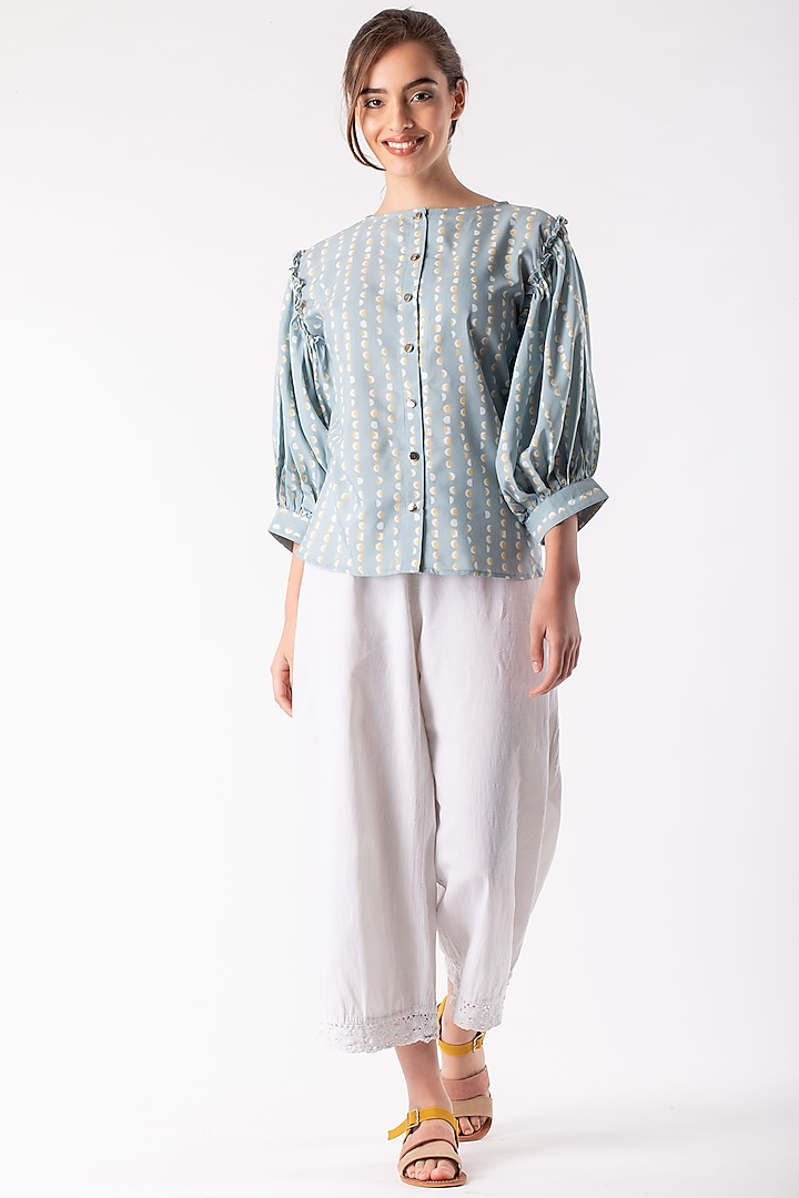 Mint Green Ruffled Top by Platform 9 at Pernia's Pop Up Shop