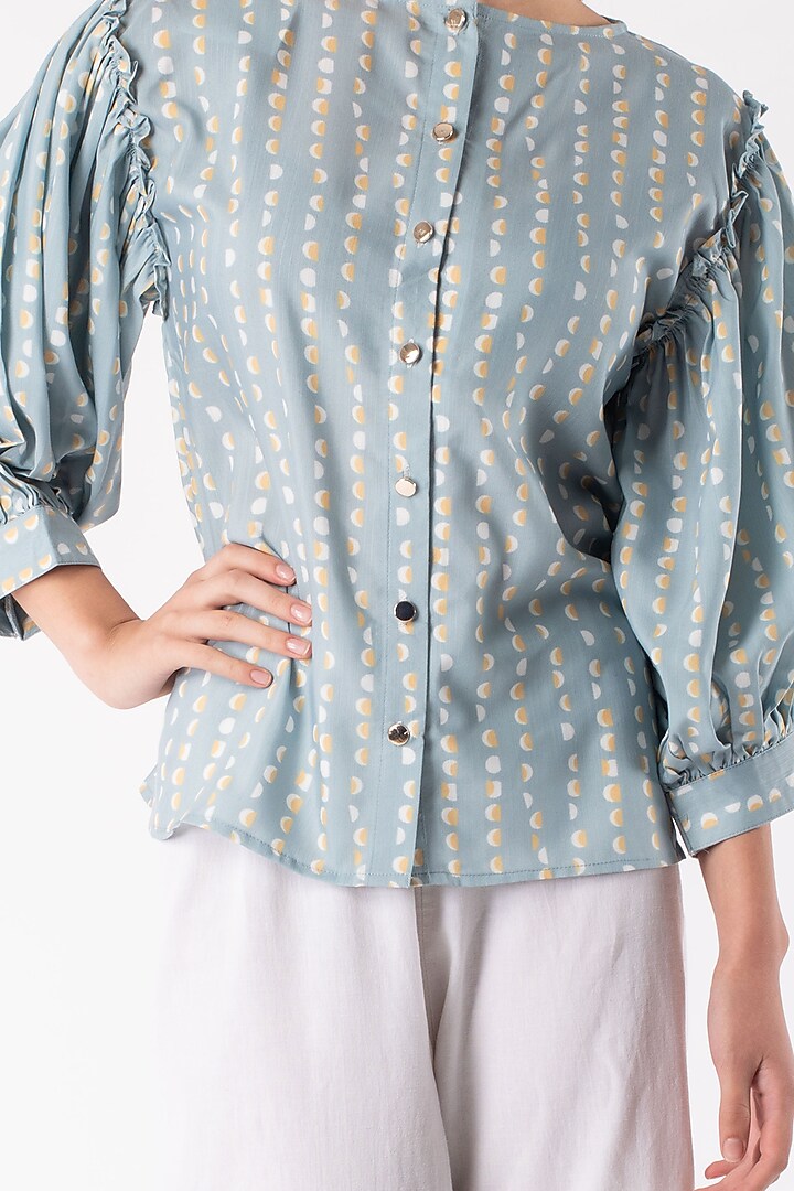 Mint Green Ruffled Top by Platform 9 at Pernia's Pop Up Shop