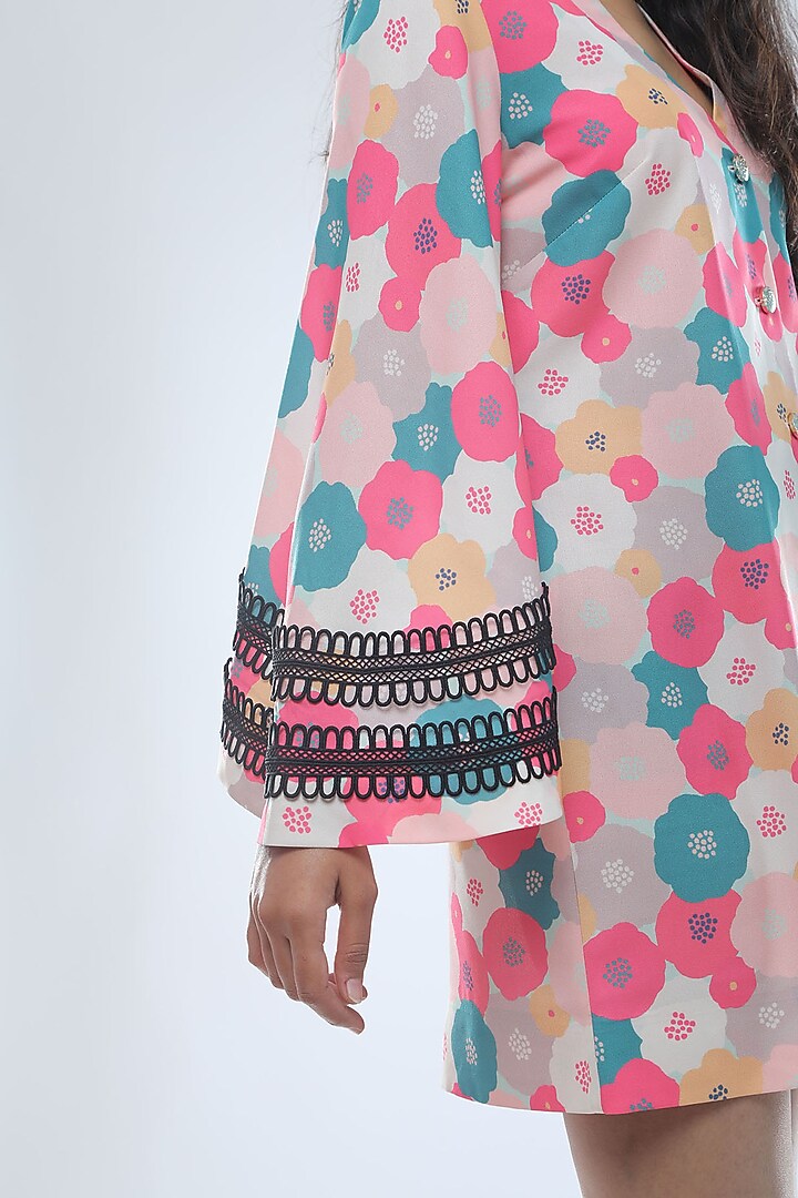 Fuchsia Printed Mini Summer Dress With Bell Sleeves by Platform 9 at Pernia's Pop Up Shop