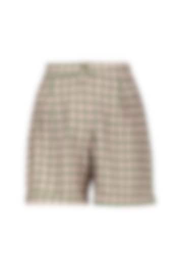 Pink and green micro suiting checkered shorts available only at Pernia's Pop Up Shop.
