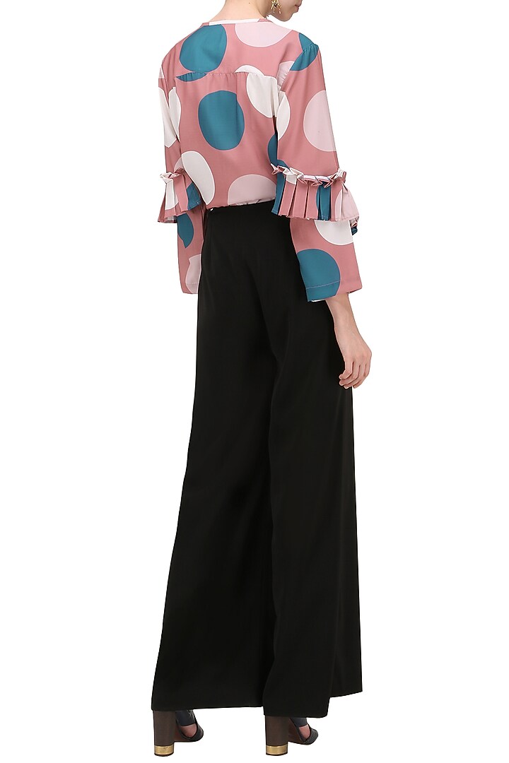 A mauve round neck georgette top and detailed sleeve available only at Pernia's Pop Up Shop.