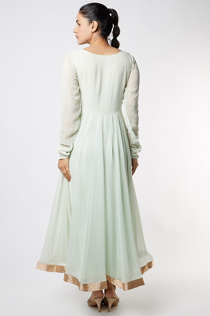 Mint Green Georgette Party Wear Anarkali Set by Prathyusha Garimella at Pernia's Pop Up Shop