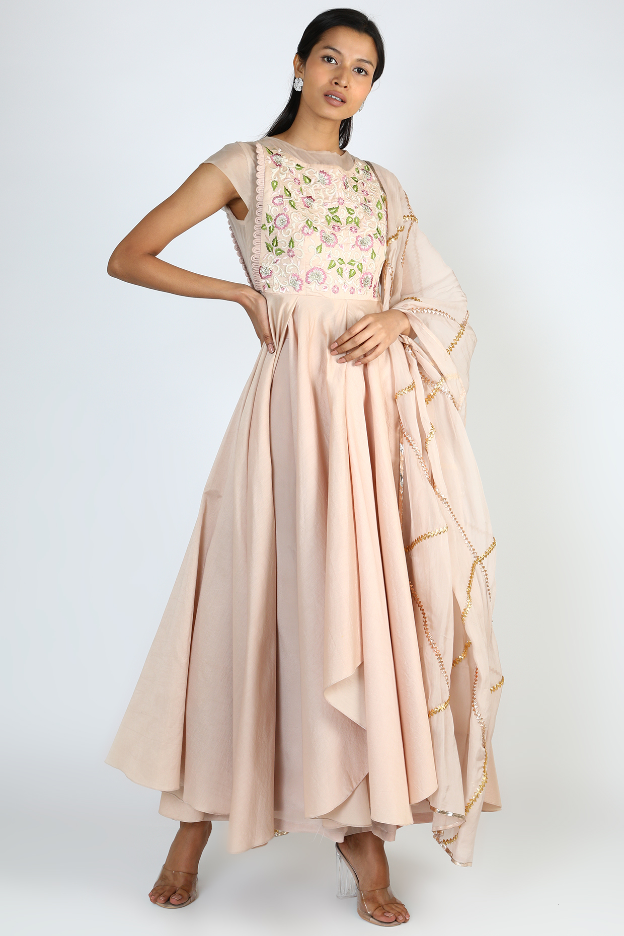 Moonlight Kurta Set With Embroidered Dupatta by Pallavi Goyal at Pernia's Pop Up Shop