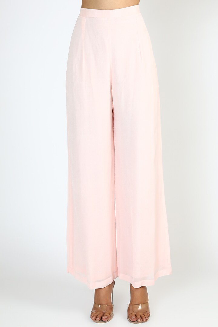 Pink Dogwood Embroidered Jacket Set by Pallavi Goyal at Pernia's Pop Up Shop