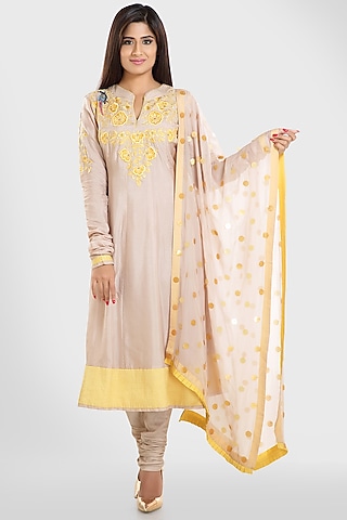 Moonlight Embroidered Kalidar Kurta Set by Pallavi Goyal