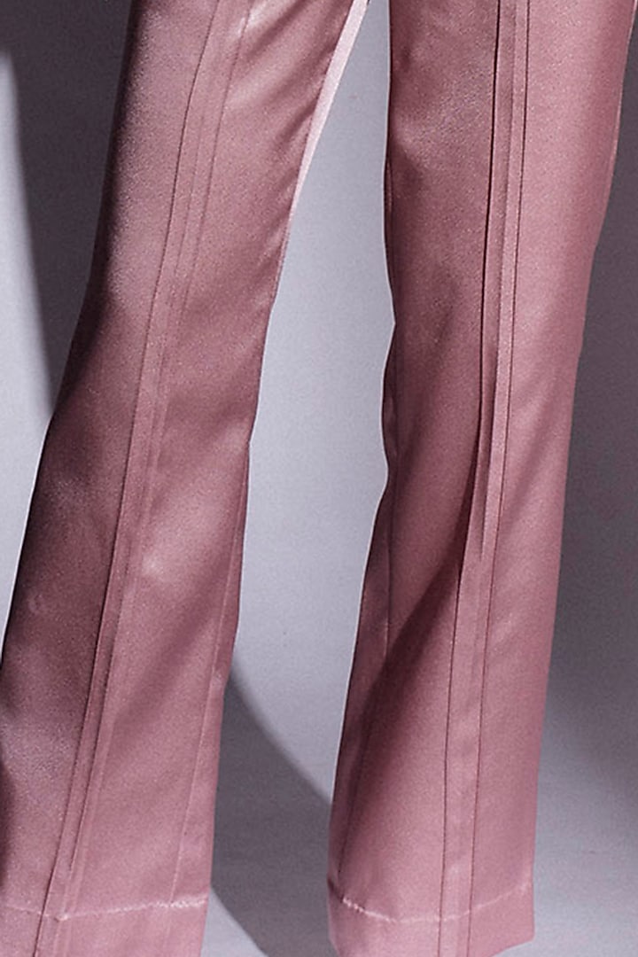 Blush Pink Straight Fit Trousers by Priyanka Gangwal at Pernia's Pop Up Shop