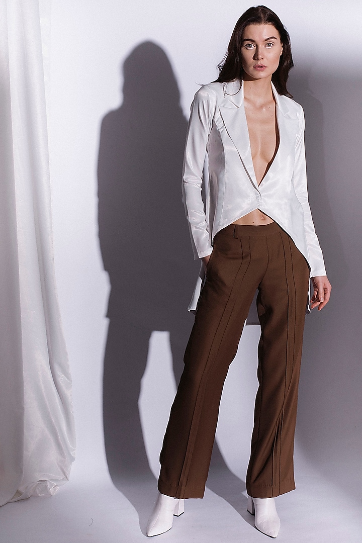 White Tailcoat Shirt by Priyanka Gangwal at Pernia's Pop Up Shop