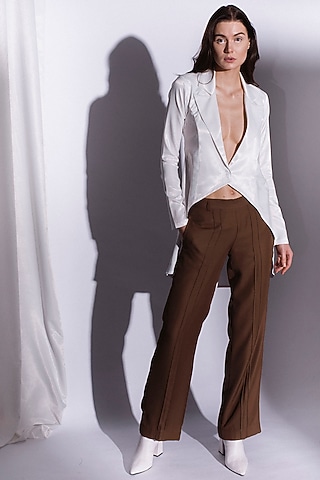 White Tailcoat Shirt by Priyanka Gangwal