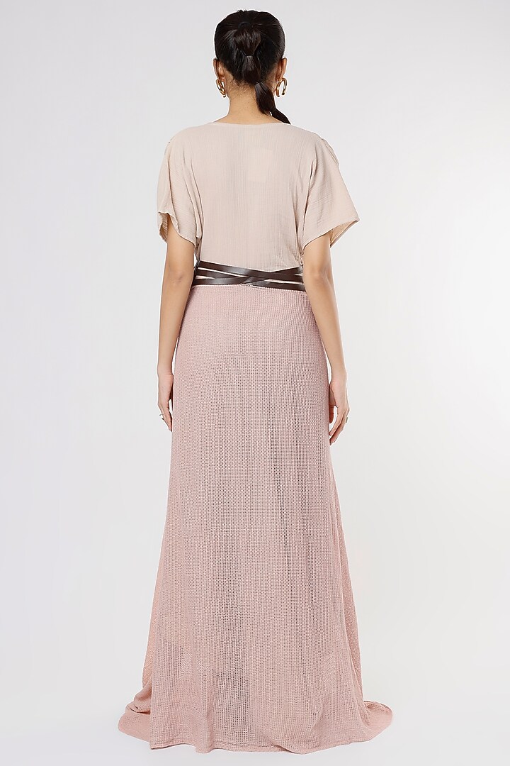 Blush Pink Cotton Asymmetrical Vacation Dress by Priyanka Gangwal at Pernia's Pop Up Shop