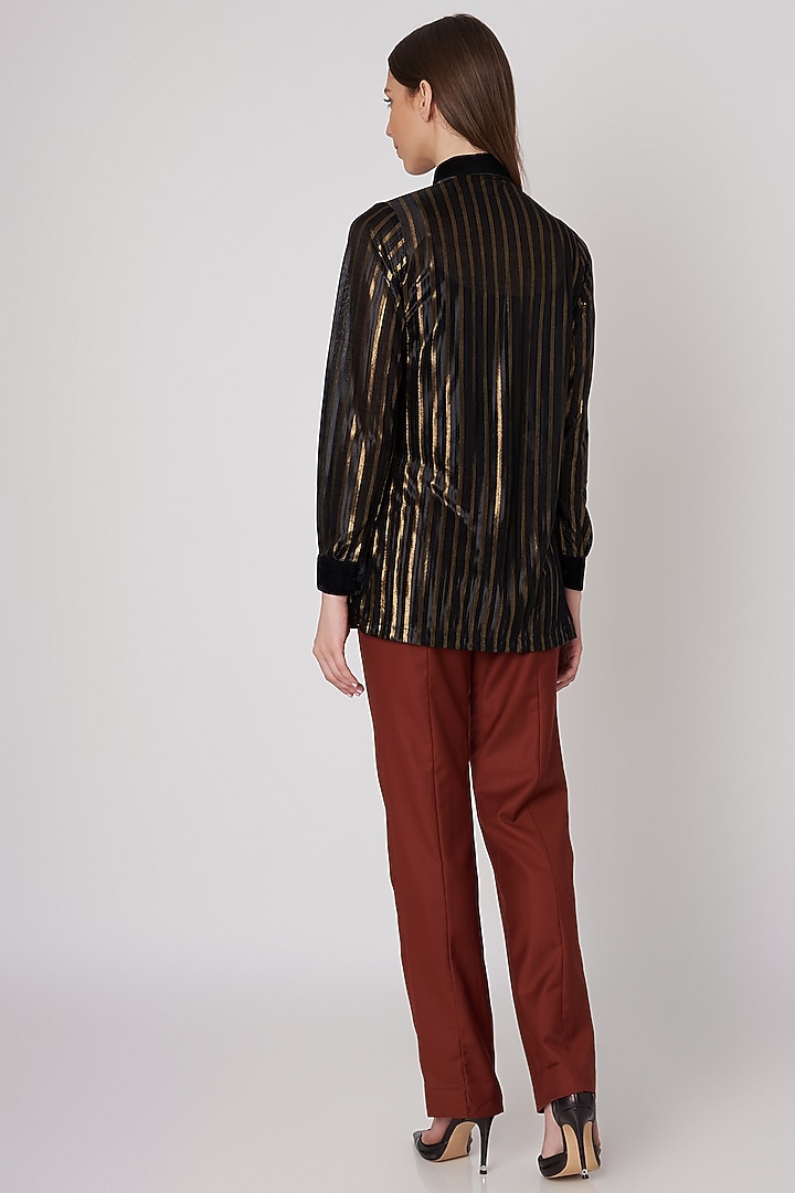 Burnt Orange Formal Trousers by Priyanka Gangwal at Pernia's Pop Up Shop