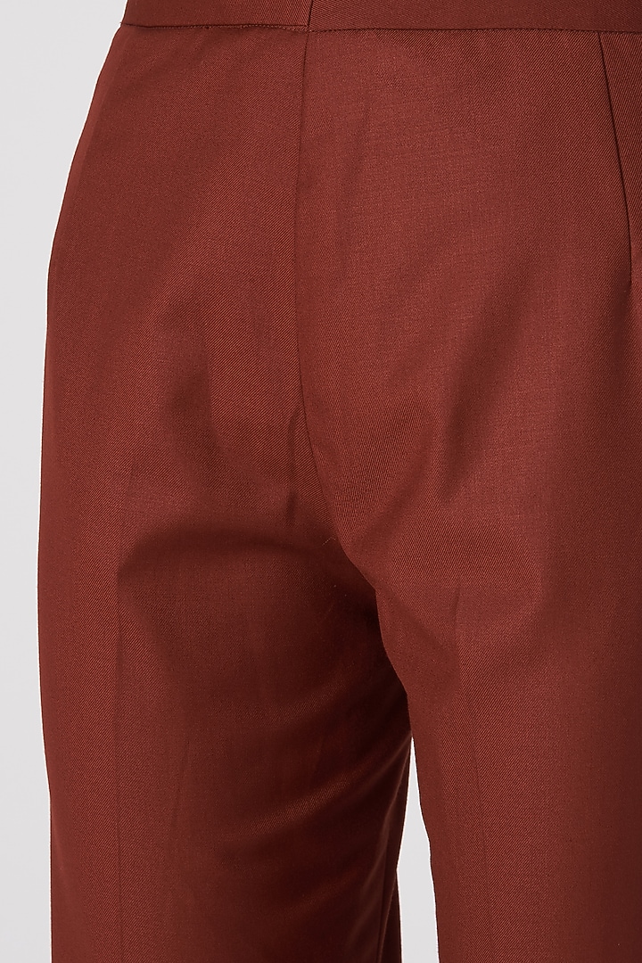 Burnt Orange Formal Trousers by Priyanka Gangwal at Pernia's Pop Up Shop