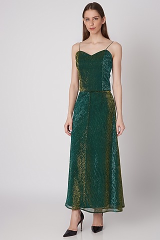 Emerald Green Corset Bustier by Priyanka Gangwal