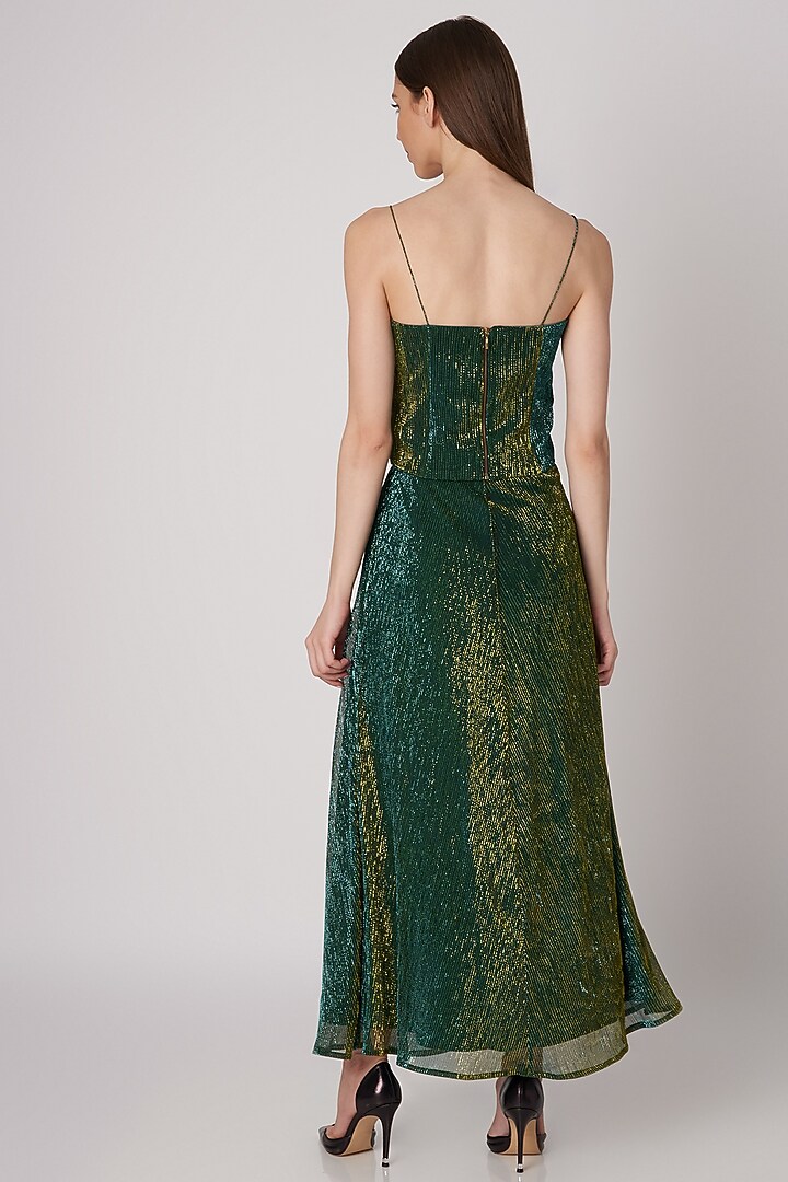 Emerald Green A-Line Skirt by Priyanka Gangwal at Pernia's Pop Up Shop