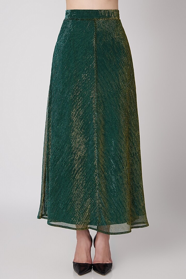 Emerald Green A-Line Skirt by Priyanka Gangwal at Pernia's Pop Up Shop