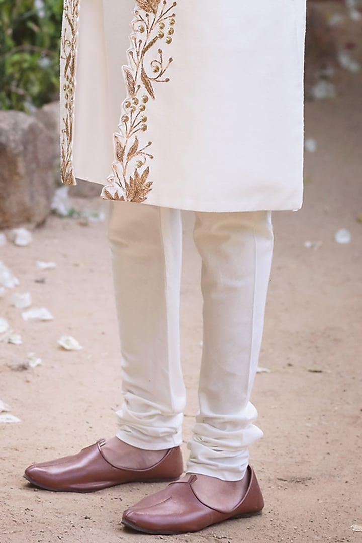 Ivory Raw Silk Jacket Set by Prathyusha Garimella Men at Pernia's Pop Up Shop