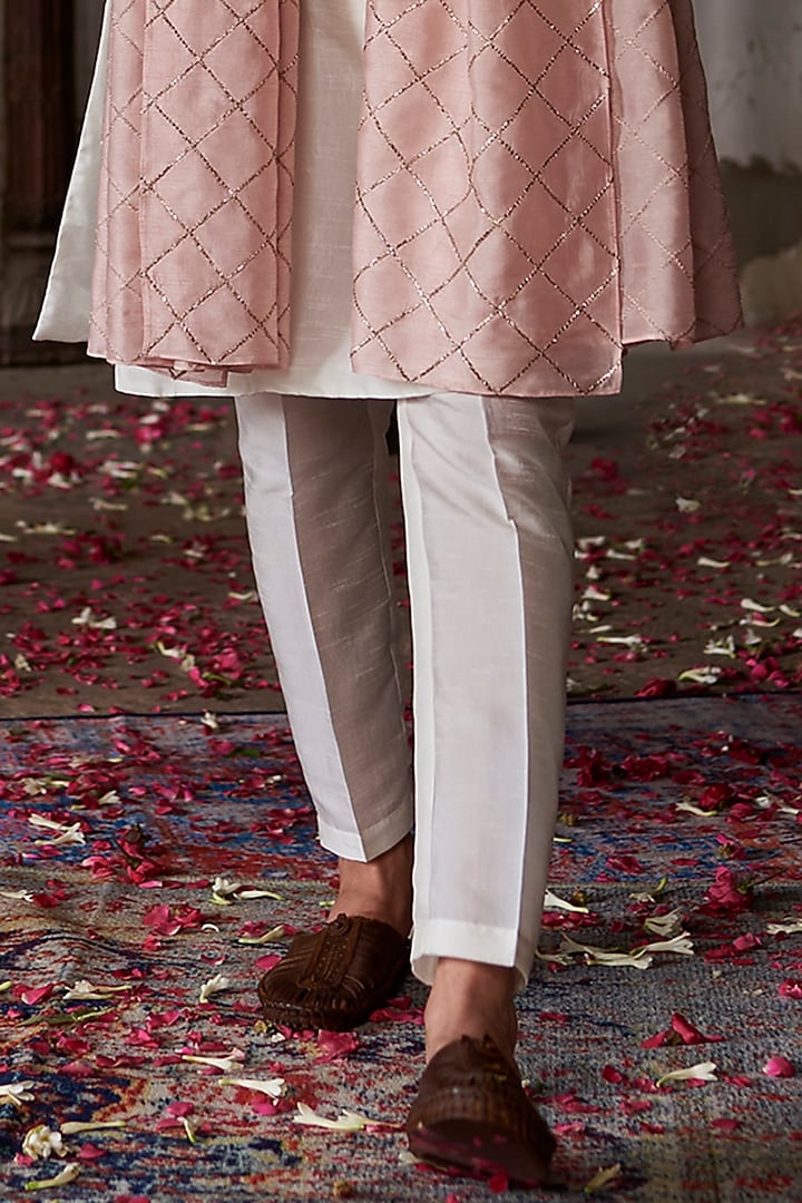 Ivory Cotton Silk Kurta Set by Prathyusha Garimella Men at Pernia's Pop Up Shop